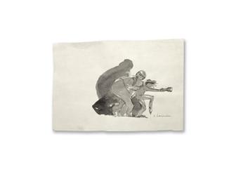 Five Original Betsy Lewin Greyscale Watercolors