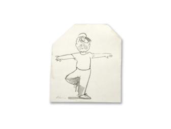 Five Original Betsy Lewin Greyscale Watercolors