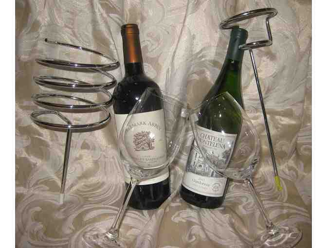 Wine: 2 Bottles, Glasses & Yard Stakes