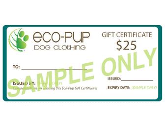 $25 Gift Certificate to Eco-Pup Dog Clothing!