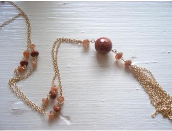 14K gold tassel necklace by viv&ingrid