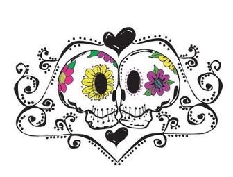 Dia de los Muertos Sugar Skull Medium Ladie's t-shirt by Natasha Blue