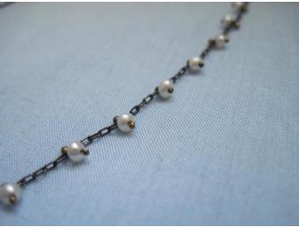 Necklace, fine black chain