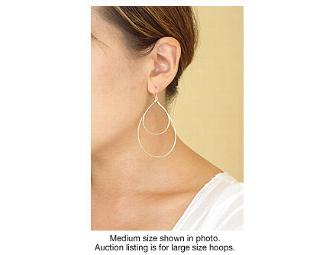 Sterling Silver Teardrop Hoop Earrings (by viv&ingrid)