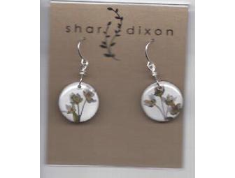 Pressed flower necklace & earring set by Shari Dixon