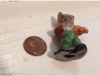 antique handpainted ceramic cat musicians