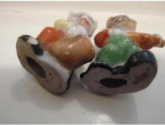 antique handpainted ceramic cat musicians