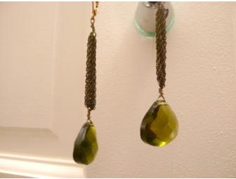 Beautiful bronze & green dangle earrings