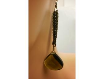 Beautiful bronze & green dangle earrings