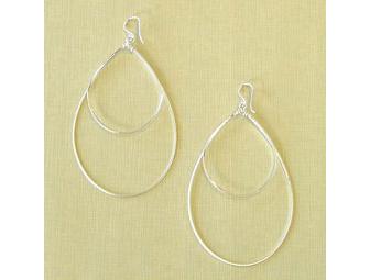 Sterling Silver Teardrop Hoop Earrings (by viv&ingrid)