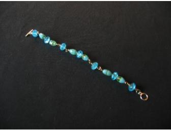 Bracelet - vintage style, hand made, blue & green