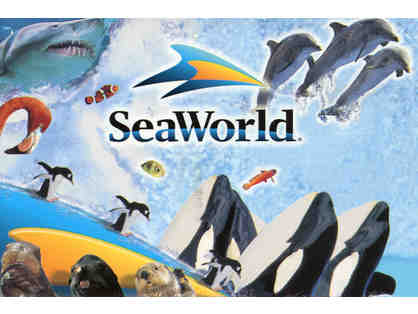 4 SeaWorld/ Aquatica Combo Tickets plus a basket filled with SeaWorld merchandise!