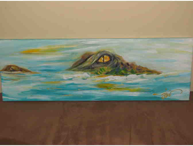 Barbara Weingardt Original Oil Painting, Alligator in Florida Keys
