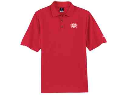 Mens NIKE Dri-FIT Red Golf Shirt with SBS Logo