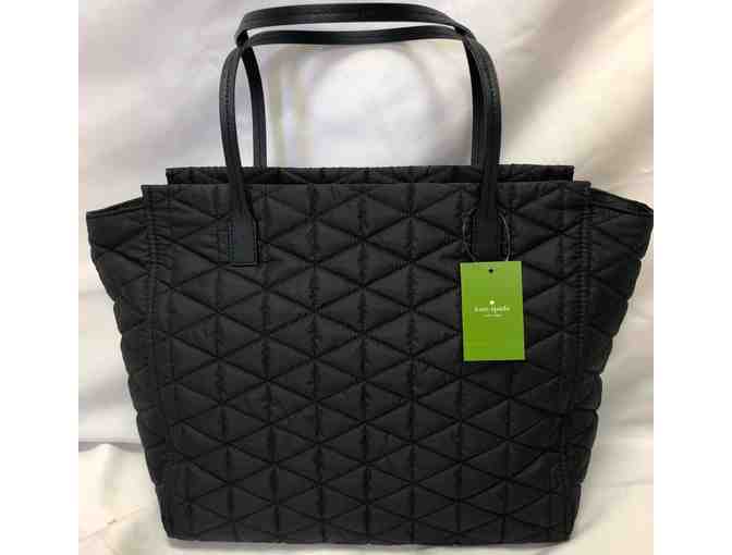 Kate Spade Black Quilted Fabric Tote