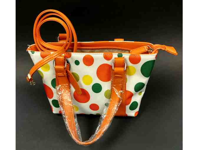 Nihao Orange Polka Dot Handbag & Salon Fig Organic Mini Spa Facial Certificate