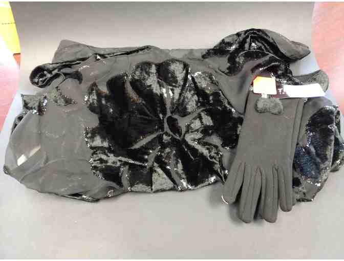 Nihao Yellow Clutch Bag, Designer Scarf & Gloves (Hillard's)  & $20 GC Inner Designs
