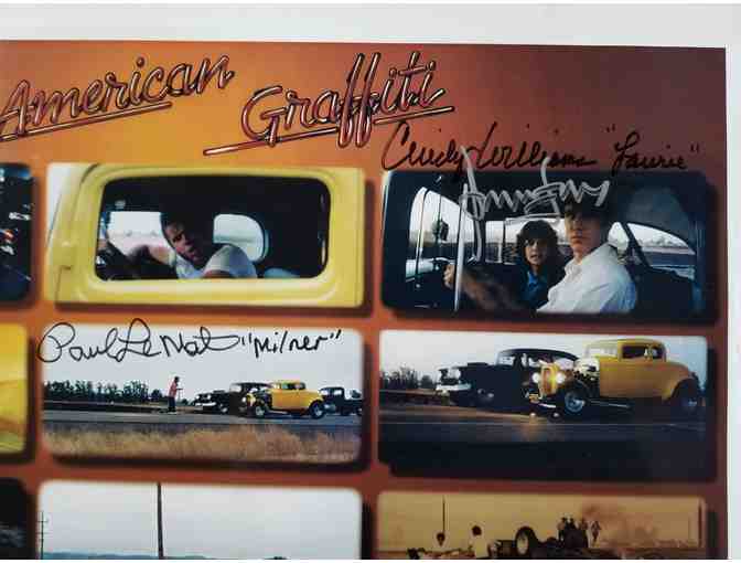 Autographed American Graffiti Photos by Harrison Ford, Paul Le Mat & Cindy Williams