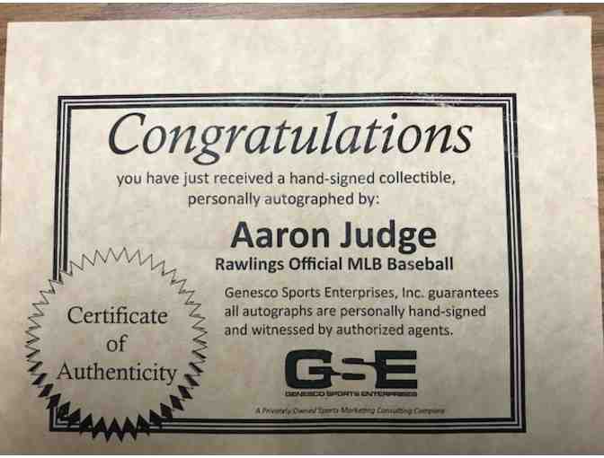 Autograpged Aaron Judge Baseball