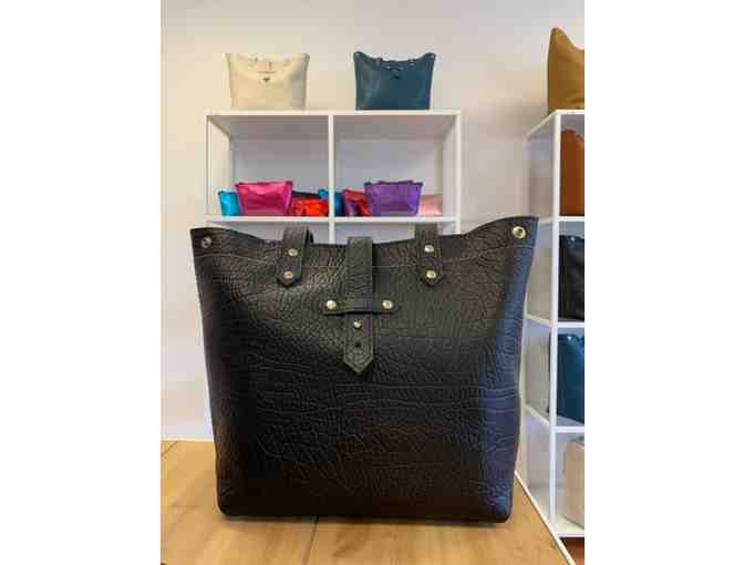 Italian Black Leather "Sparta Market Tote" handmade  by Leather Zone - Photo 1