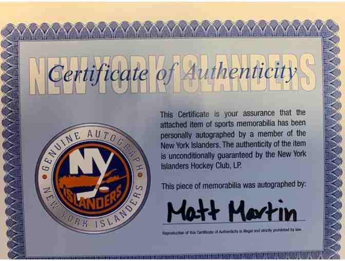 New York Islanders Jersey Autographed by Matt Martin - #17