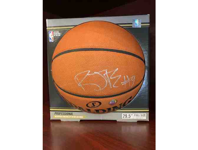 New York Knicks Autographed Ball and Card by RJ Barrett & Dennis Smith Autographed Card