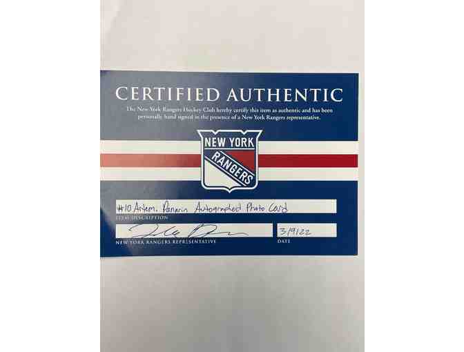 New York Rangers Forward - Artemi Panarin Autographed Photo Card