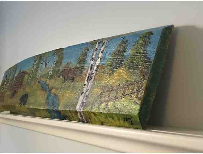 Wildlife Landscape - Hand-painted Wooden Plank (Terri Mason)
