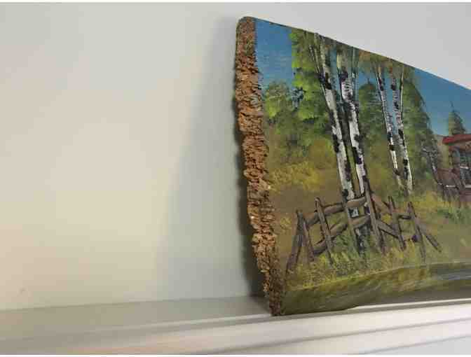 Wildlife Landscape - Hand-painted Wooden Plank (Terri Mason)