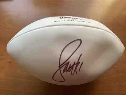 Autographed football of Arizona wide receiver Larry Fitzgerald Jr.