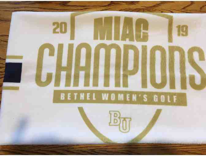 Bethel University Nike M White Tee Shirt, Bethel Towel, 12 BU golf balls with BU logo