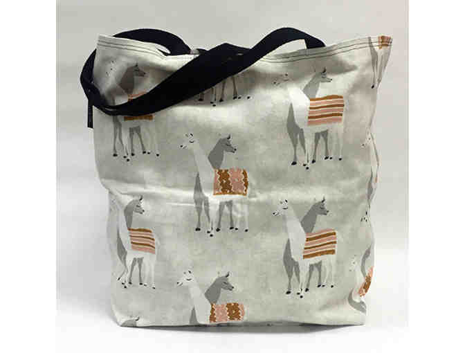 Happy Llamas Tote Bag - Handmade & Reversible!