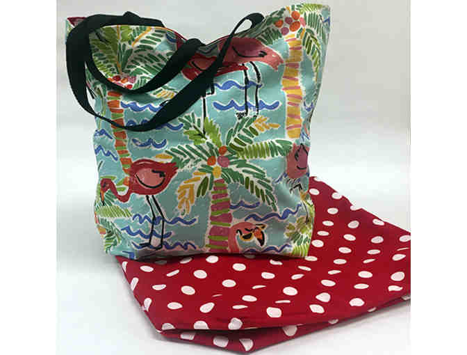 Flamingo Tote Bag - Handmade & Reversible!