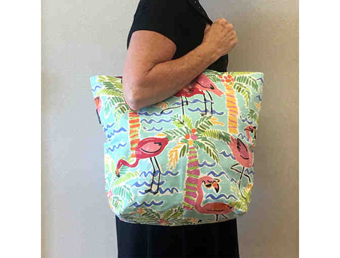 Flamingo Tote Bag - Handmade & Reversible!