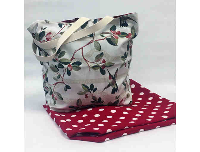 Hummingbird Tote Bag - Handmade & Reversible!
