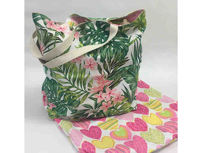 Hibiscus Tote Bag - Handmade & Reversible!