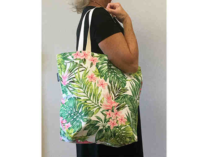 Hibiscus Tote Bag - Handmade & Reversible!