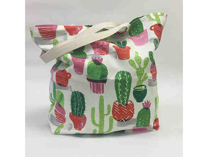 Colorful Cactus Tote Bag - Handmade & Reversible!