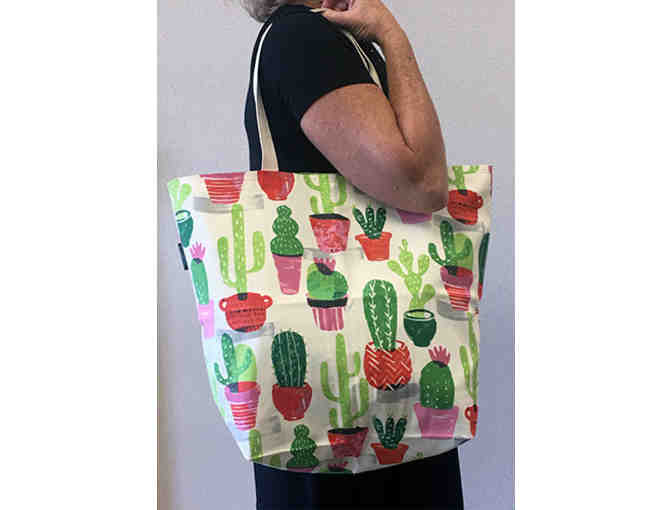 Colorful Cactus Tote Bag - Handmade & Reversible!
