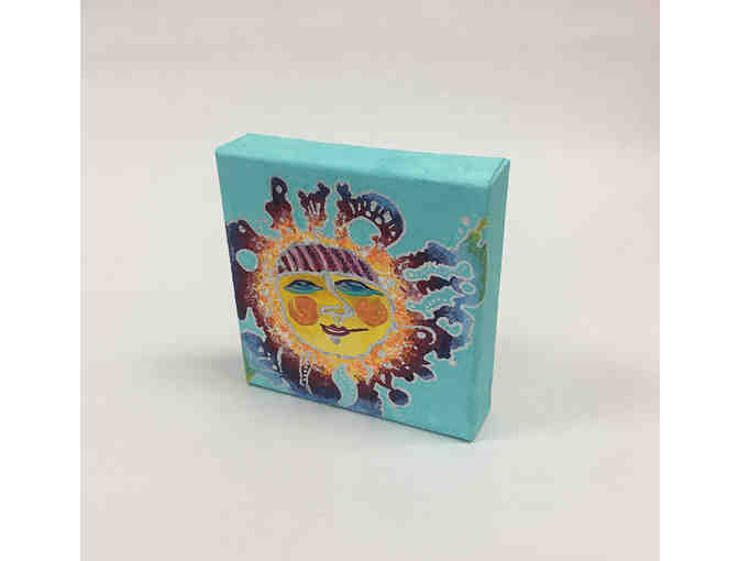 'Blu Skies' by Alice French, Original Acrylic Painting on Canvas 6'x6'