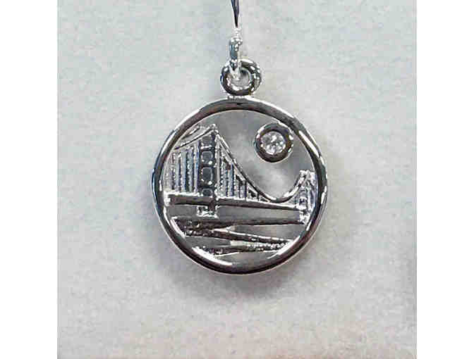 Sterling Silver Golden Gate Earrings with Natural White Sapphires