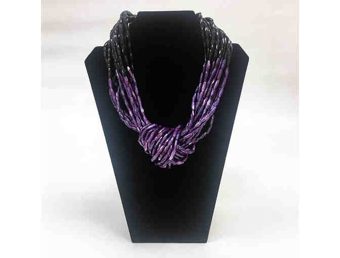 Black & Purple Resin Bead Necklace by Angela Caputi (Italy)
