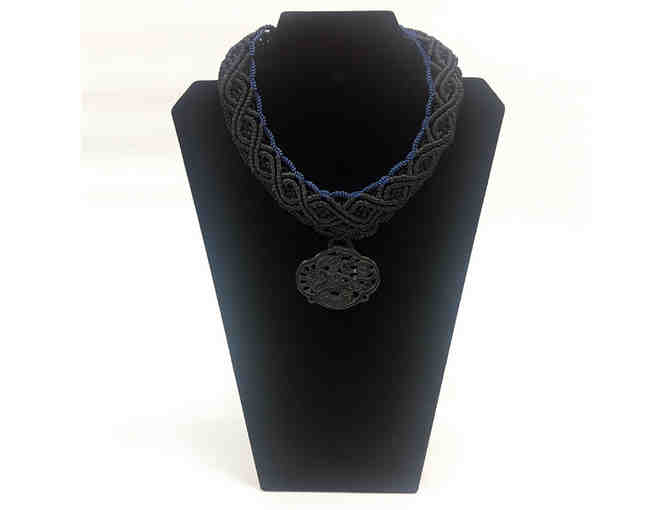 Handwoven Choker with Carved Pendant