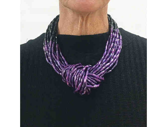 Black & Purple Resin Bead Necklace by Angela Caputi (Italy)