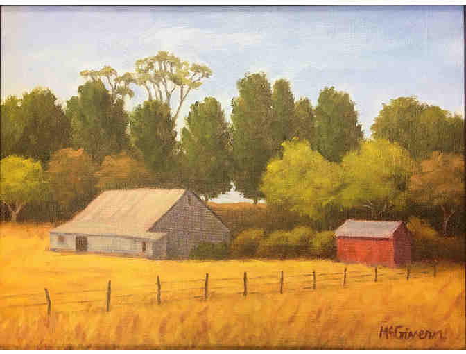 'Country Barn' by Sally McGivern, Original Oil Painting in frame