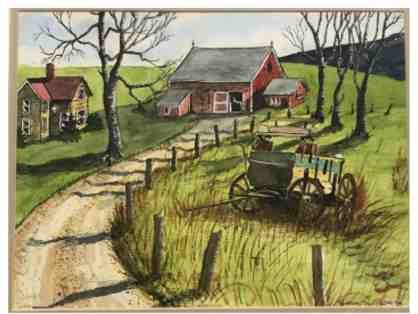 Red Barn - Watercolor