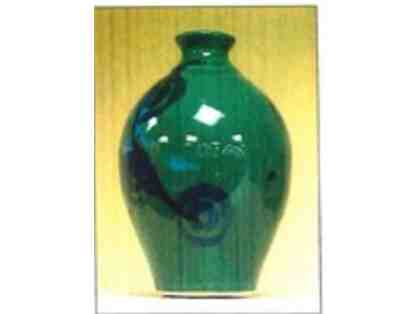 Emerald Green Glazed Clay Vase