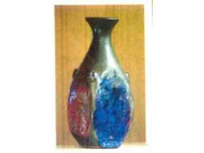 Geo Inspired Glazed Clay Vase