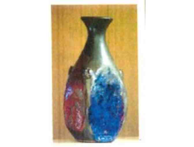 Geo Inspired Glazed Clay Vase - Photo 1