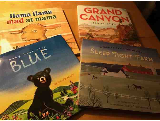 4 Children's Books by Vermont Authors + Jan Brett Book Bag from VERMONT BOOK SHOP